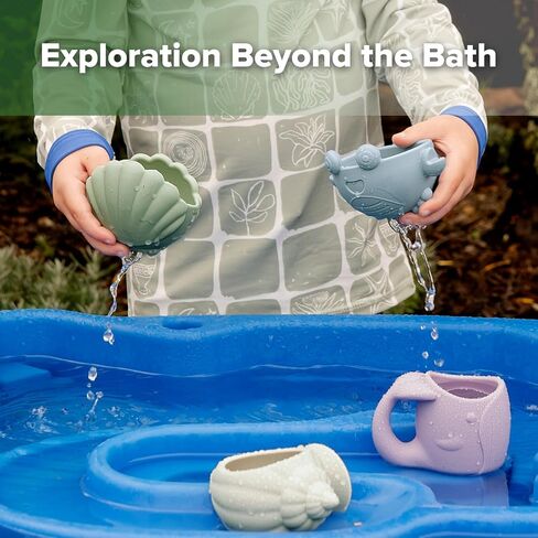 haakaa Tidal Tribe Waterfall Bath Toy Set - Mold Free Food Grade Silicone Bathtub Pouring Toys for Toddler 1-3, BPA-Free Bath Tub Toys for Babies & Infant 6-12 Months in Kuwait
