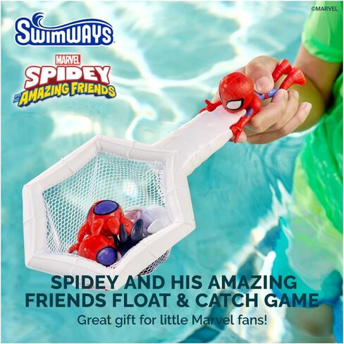 SwimWays Marvel Spidey and His Amazing Friends Float and Catch Game, Water Toy, Outdoor Toys, Marvel Pool Party Favors & Bath Toys for Kids Ages 5 & Up in Kuwait