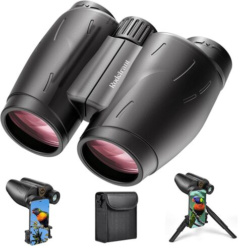 HD Binoculars 25x30 for Adults with Phone Adapter,Tripod and Tripod Adapter,Waterproof Binoculars for Bird Watching,Hiking,Travel and Sport Games in Kuwait