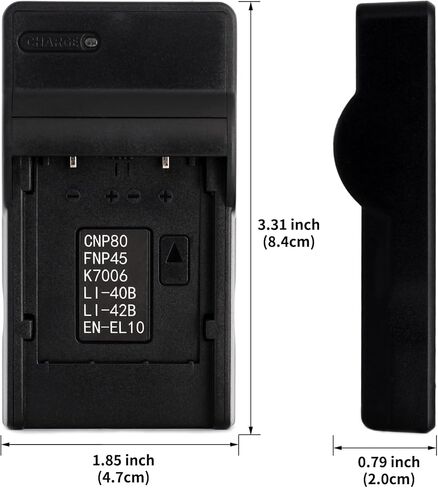 Norifon EN-EL10 USB Charger for Nikon Coolpix S200, S203, S210, S220 | Compaitible with Nikon Coolpix S230, S3000, S4000, S500, S510, S5100, S520, S570, S60, S600, S700, S80 Camera in Kuwait