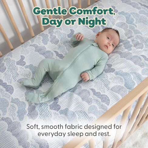 The Peanutshell Soft Cloud 4pk Fitted Crib Sheet Set - Breathable Baby Crib Sheets for Girl or Boy, Fits Standard Mattress 52x28, Infant & Toddler Bed Sheets in Kuwait