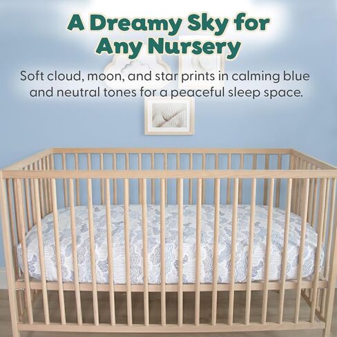 The Peanutshell Soft Cloud 4pk Fitted Crib Sheet Set - Breathable Baby Crib Sheets for Girl or Boy, Fits Standard Mattress 52x28, Infant & Toddler Bed Sheets in Kuwait