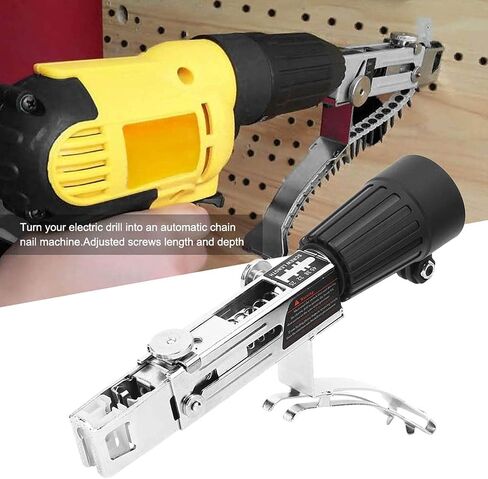 Auto Feed Screw Gun, Collated Screw Gun Chain Nail Gun Automatic Electric Drill Screw Tightening Equipment Drywall Screw Gun Automatic Chain Nail Gun Collated Attachment for Board in Kuwait