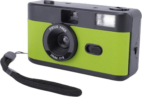 banapoy 35MM Film Camera, Reusable Retro Camera with Built in Flash for Indoor Outdoor Photography, Battery Powered Lightweight Vintage (Black Green) in Saudi Arabia