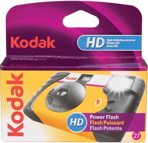 Kodak Power Flash 35mm One-Time-Use Disposable Camera (ISO-800) | (27 Exposures) 6-Pack Bundle with Wrist Strap + Microfiber Cleaning Cloth (8 Items) in Kuwait