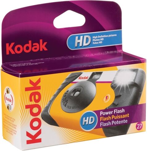 Kodak Power Flash 35mm One-Time-Use Disposable Camera (ISO-800) | (27 Exposures) 6-Pack Bundle with Wrist Strap + Microfiber Cleaning Cloth (8 Items) in Kuwait