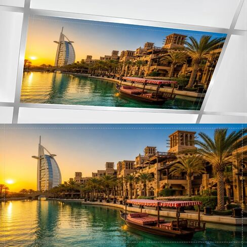 4 Pcs Fluorescent Light Covers for Ceiling Lights iridescent rainbow light magical fantasy girly painting Magnetic Light Filters Decorative for Classroom Office Hospital Home 4x2 Ft in Kuwait