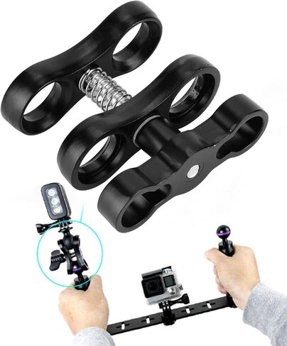 Aluminum Alloy Diving Light Clamp, 360 Rotation Screw Lock, Butterfly Ball Clip Adapter, Mini Underwater Camera Mount for, Divers, Snorkelers, Underwater Photogra in Kuwait