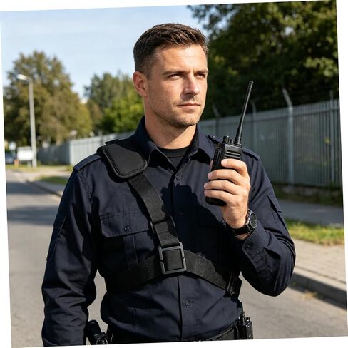 NUOBESTY Adjustable Radio Chest Mount Harness Strap with Buckle for Body Camera and Interphone – Firefighter and Security Team Shoulder Harness Support for Inspection Use in Kuwait