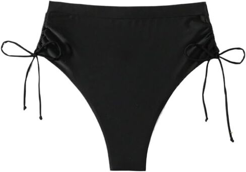 Womens Summer Beach Solid Tie Side Bikini Bottom in Kuwait