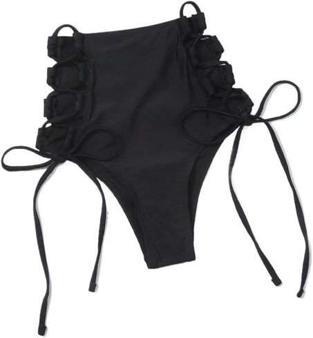 Womens Summer Beach Lace-Up Side High Waisted Bikini Panty in Kuwait