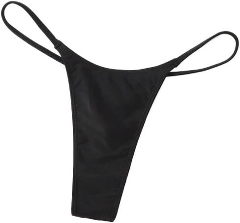 Womens Summer Beach Solid Thong Bikini Panty in Kuwait