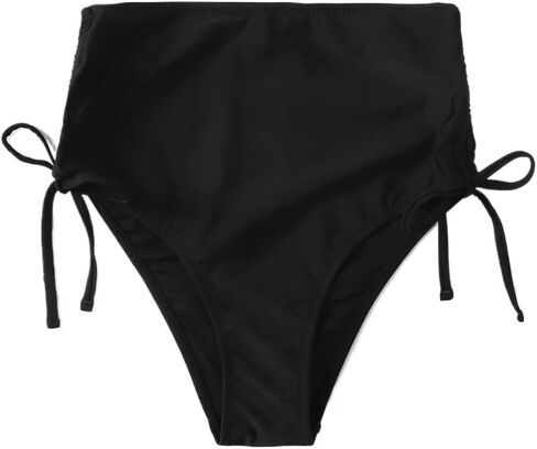 Womens Summer Beach Tie Side High Waisted Bikini Panty Bathing Suit Bottoms in Kuwait