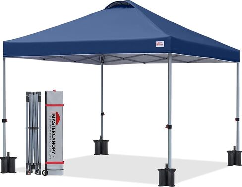 MASTERCANOPY 10x10 Pop Up Canopy Tent, 1 Person Setup Instant Shelter,Outdoor Portable Beach Canopy with Roller Bag, 4 Sandbags, 4 Ropes, 8 Stakes (10x10, White) in Kuwait