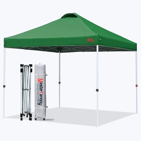 MASTERCANOPY 10x10 Durable Pop Up Canopy Tent with Roller Bag, Black | One Person Setup, Outdoor Portable Canopy Instant Shelter, Vented Top, 4 Sandbags, 4 Ropes, 8 Stakes, Beach/Camping/Market in Saudi Arabia