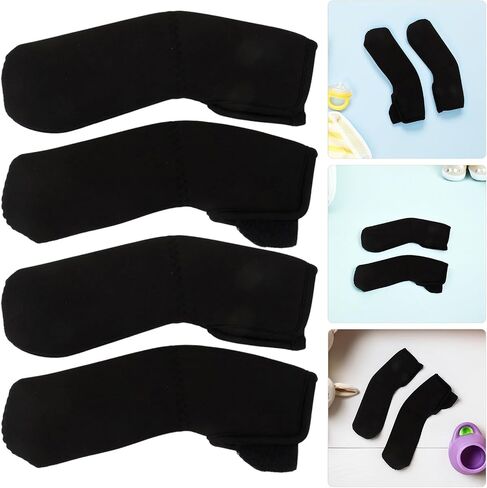 NUOBESTY 2 Pairs Stroller Handle Covers Black Cloth Dust Proof Anti-Cracking Sleeve Replacement for Newborn Pushchair Handlebar in Summer in Kuwait