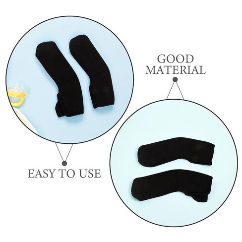 Outanaya 2 Pairs Stroller Handlebar Covers for Stroller Handles, Dust Proof Black Cloth Handle Sleeves with Easy Installation and Machine Washable Feature, for Summer Outings in Kuwait