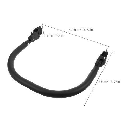 Mikinona Stroller Bumper Handle Bar, 16.6" Black Detachable Safety Guardrail with Thickened Soft Silicone Wrap and Rounded Corners, Replacement Armrest for Pram, for Short Outings in Kuwait