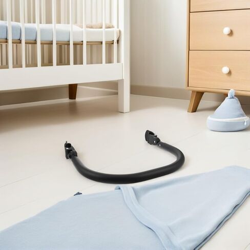 Mikinona Stroller Bumper Handle Bar, 16.6" Black Detachable Safety Guardrail with Thickened Soft Silicone Wrap and Rounded Corners, Replacement Armrest for Pram, for Short Outings in Kuwait
