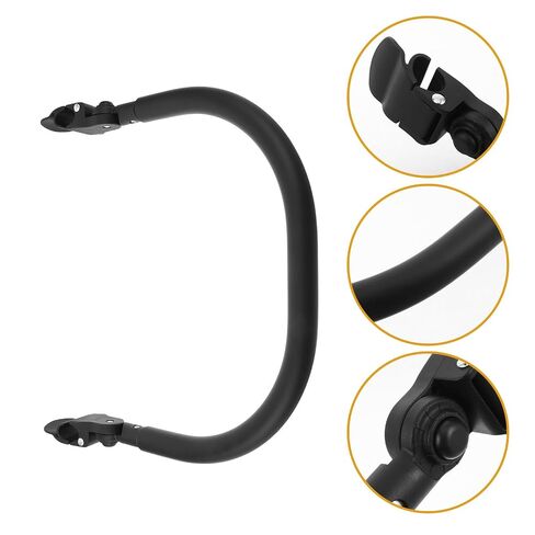Mikinona Stroller Bumper Handle Bar, 16.6" Black Detachable Safety Guardrail with Thickened Soft Silicone Wrap and Rounded Corners, Replacement Armrest for Pram, for Short Outings in Kuwait