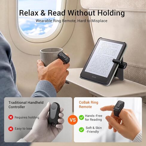 CoBak Page Turner Ring for iPhone, Kindle, Remote Page Turner for iPad & Tablets, Kobo & E-Readers, Wireless Remote Shutter for Photos & Videos, with Storage Case in Kuwait