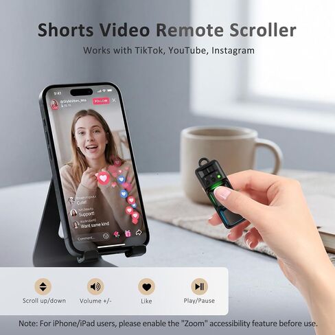 Scrolling Remote Control for TikTok, Bluetooth Remote Page Turner for Kindle APP in Kuwait