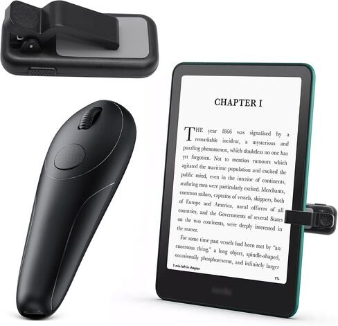 Kindle Page Turner Remote Control, Anti-Slip Finger Clicker for Reading in Bed, Case-Friendly 0.45inch Clip for Paperwhite Oasis Scribe iPad Kobo eReaders, 2-in-1 Camera Shutter Selfie Remote in Kuwait