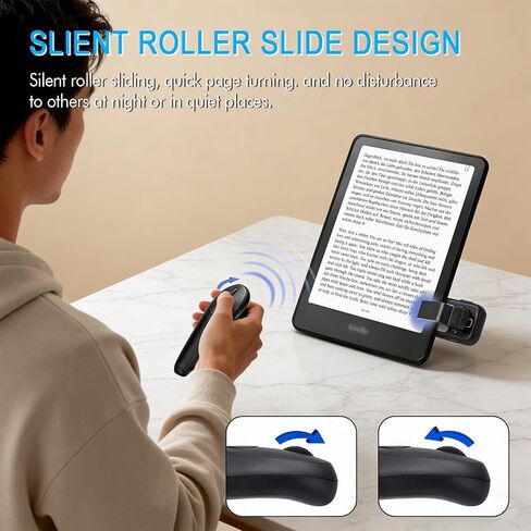 Kindle Page Turner Remote Control, Anti-Slip Finger Clicker for Reading in Bed, Case-Friendly 0.45inch Clip for Paperwhite Oasis Scribe iPad Kobo eReaders, 2-in-1 Camera Shutter Selfie Remote in Kuwait