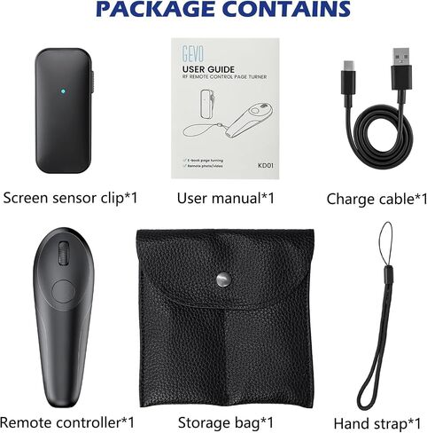 Kindle Page Turner Remote Control, Anti-Slip Finger Clicker for Reading in Bed, Case-Friendly 0.45inch Clip for Paperwhite Oasis Scribe iPad Kobo eReaders, 2-in-1 Camera Shutter Selfie Remote in Kuwait