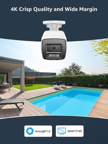 ANNKE 4K PoE Security Camera System, 16 Ports 32 Channel H.265+ 12MP NVR with AI Human Vehicle & 1CH Face Detection, 16X 8MP IP Bullet Cams Outdoor with Audio, Color Night Vision, IP67, 6TB Hard Drive in Kuwait