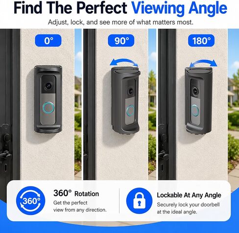 360° Adjustable Anti-Theft Doorbell Mount for (newest model) Wired Doorbell 2nd Gen (2026), Wired Doorbell Plus 2nd Gen & Pro 3rd Gen (2025), No-Drill Corner Mount for Apartments & Rentals in Kuwait