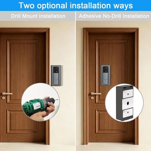 Adhesive Mount Compatible with Ring Battery Doorbell Pro/Plus (2026 Release) No-Drill Mounting Bracket Cover Holder Not Block Doorbell Sensor Renter Friendly for Apartments in Kuwait