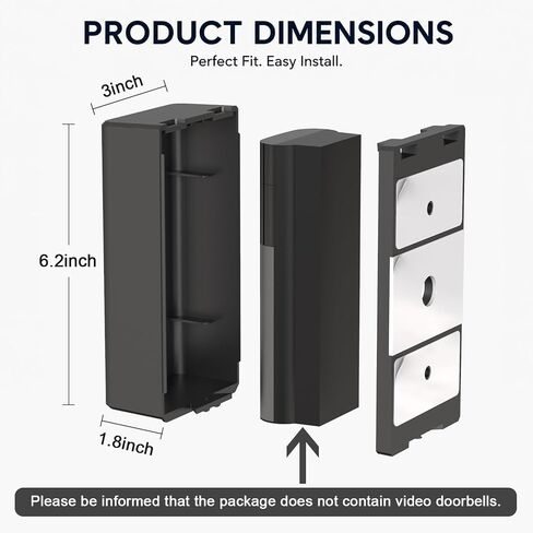 Adhesive Mount Compatible with Ring Battery Doorbell Pro/Plus (2026 Release) No-Drill Mounting Bracket Cover Holder Not Block Doorbell Sensor Renter Friendly for Apartments in Kuwait