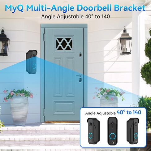 Doorbell Mount for myQ Video Doorbell Camera, Adjustable Left/Right Viewing Angle(40 to 140), Weatherproof Mounting Bracket, Anti-Blocks Motion Sensor, Compatible with Homes, Apartments, Dorms-Black in Kuwait