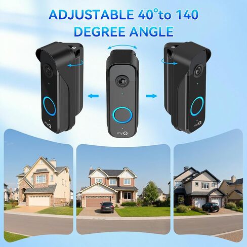 Doorbell Mount for myQ Video Doorbell Camera, Adjustable Left/Right Viewing Angle(40 to 140), Weatherproof Mounting Bracket, Anti-Blocks Motion Sensor, Compatible with Homes, Apartments, Dorms-Black in Kuwait