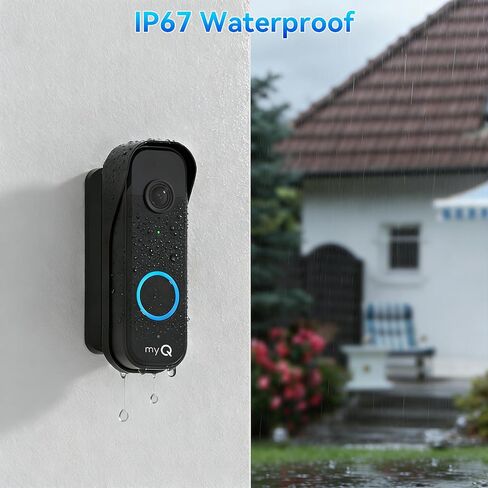 Doorbell Mount for myQ Video Doorbell Camera, Adjustable Left/Right Viewing Angle(40 to 140), Weatherproof Mounting Bracket, Anti-Blocks Motion Sensor, Compatible with Homes, Apartments, Dorms-Black in Kuwait