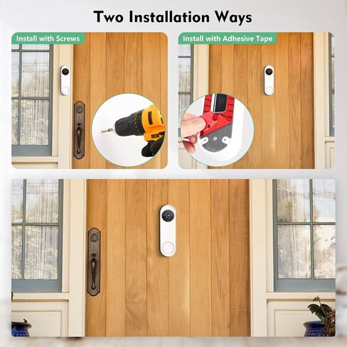 Anti-Theft No Drill Doorbell Mount Compatible with Google Nest Doorbell (Battery), Video Doorbell Door Mount for Apartment, Home, Renters,No Tools Needed and Protect Your Wall (Doorbell NOT Included) in Kuwait