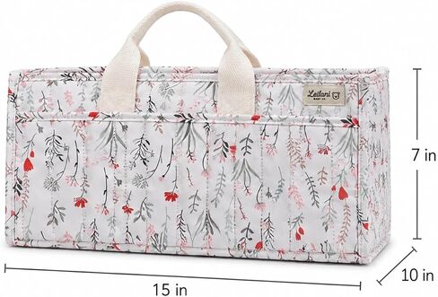 Diaper Caddy Organizer, Floral Design, Portable Nursery Basket with 3 Front Pockets and Zipper Pockets for Baby Essentials in Kuwait