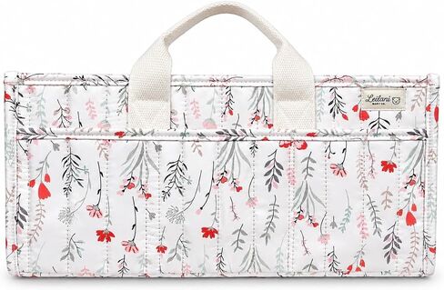 Diaper Caddy Organizer, Floral Design, Portable Nursery Basket with 3 Front Pockets and Zipper Pockets for Baby Essentials in Kuwait