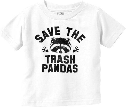 Save Trash Pandas Funny Raccoon Pun Toddler Boy Girl T Shirt in Kuwait