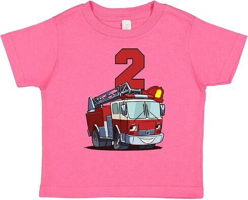 inktastic 2nd Birthday Fire Truck Toddler T-Shirt in Kuwait