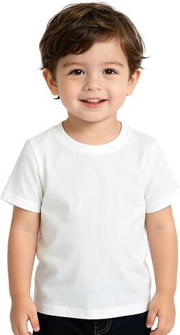 Toddler Boys T-Shirts Short Sleeve Cotton Boy Undershirts Crew Neck Baby Tees Solid Summer Kids Clothes 2-5T in Kuwait