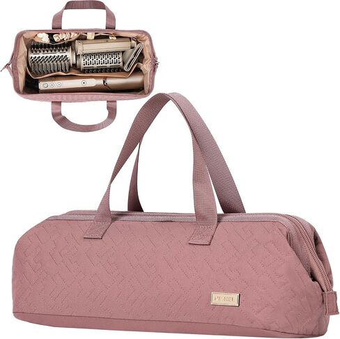 NISHEL Hair Tools Travel Bag Dryer Curling Iron Attachment Organizer Case | Portable case stores hair dryer, curling iron, air wrap attachments, and styling tools for trips or storage, Aegean-Blue in Kuwait