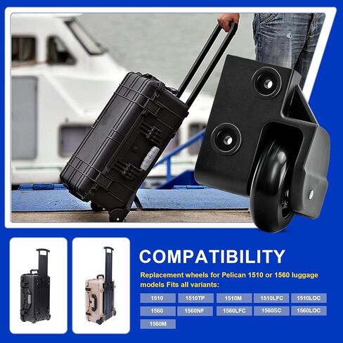 Replacement Wheel Housings Left Right Kit Compatible with Pelican 1510/1560 Rolling Hard Case in Kuwait