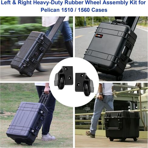 Replacement Wheel Housings Left Right Kit Compatible with Pelican 1510/1560 Rolling Hard Case in Kuwait