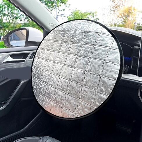 Sunshade Cover 43 Cm Foldable Heat Blocker for Parked Cars, Quilted Multi-Layer Interior Care Accessory in Kuwait