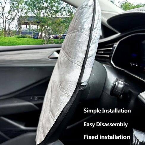 Sunshade Cover 43 Cm Foldable Heat Blocker for Parked Cars, Quilted Multi-Layer Interior Care Accessory in Kuwait