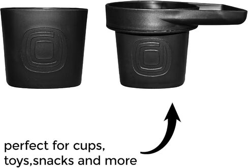 Connect3 Snack Kit, Compatible with Connect3 Booster Seats, Features Two Cup Holder and Snack Trays and One Cup Holder, Black in Kuwait