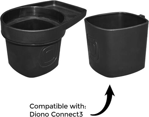 Connect3 Snack Kit, Compatible with Connect3 Booster Seats, Features Two Cup Holder and Snack Trays and One Cup Holder, Black in Kuwait