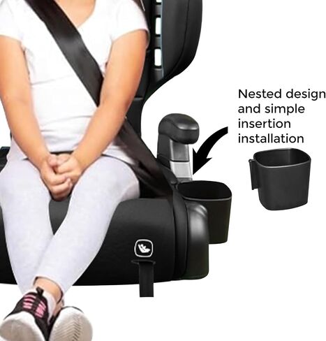 Connect3 Snack Kit, Compatible with Connect3 Booster Seats, Features Two Cup Holder and Snack Trays and One Cup Holder, Black in Kuwait